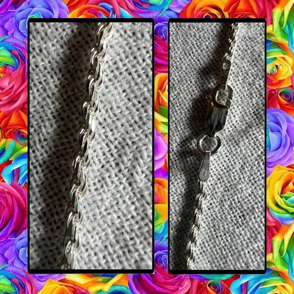 Primrose Sterling Silver Diamond Cut 24" Rope Chain - Picture 6 of 9